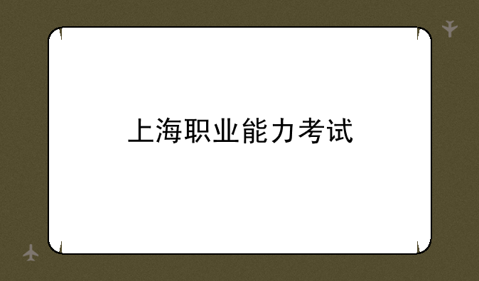 上海职业能力考试