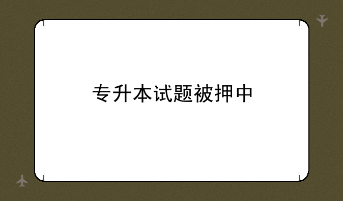 专升本试题被押中