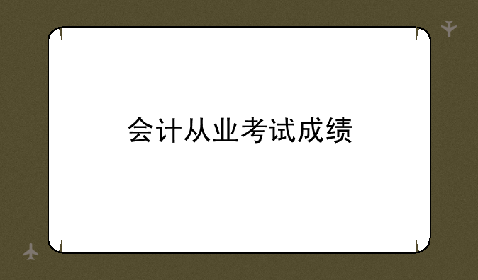 会计从业考试成绩