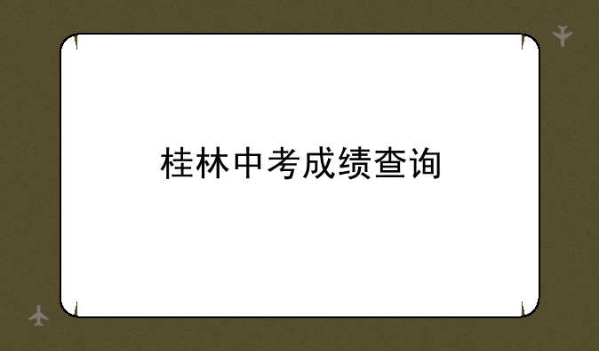 桂林中考成绩查询