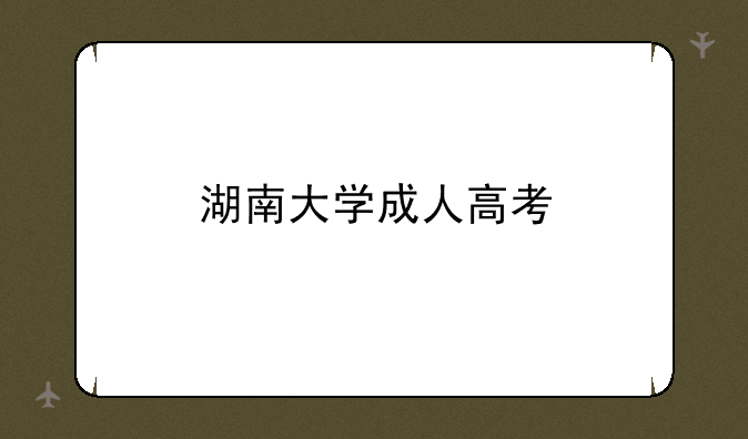 湖南大学成人高考