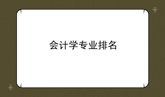 会计学专业排名
