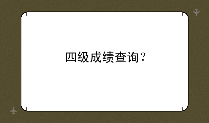 四级成绩查询？