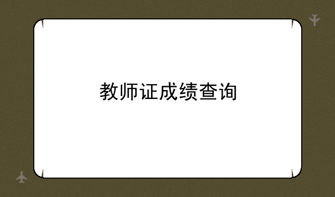 教师证成绩查询