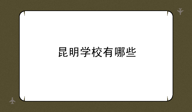 昆明学校有哪些