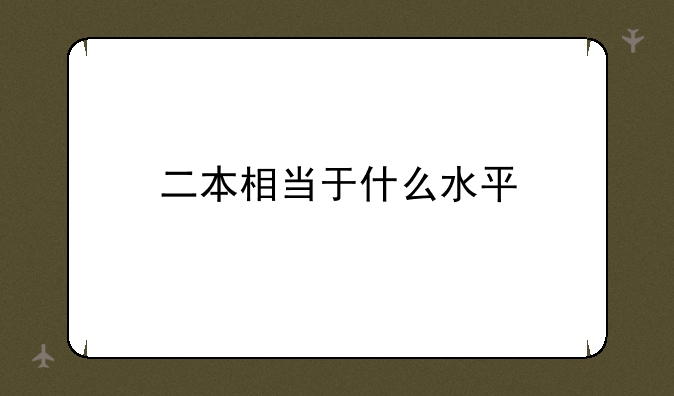 二本相当于什么水平