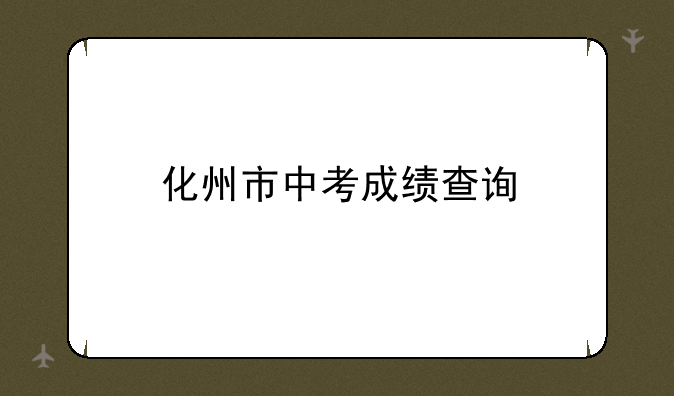 化州市中考成绩查询