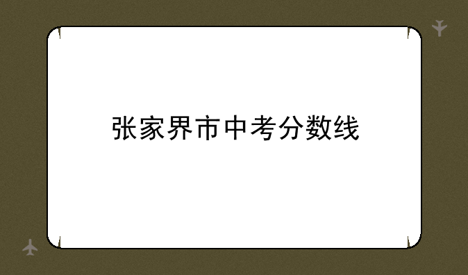 张家界市中考分数线