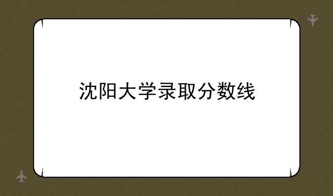 沈阳大学录取分数线