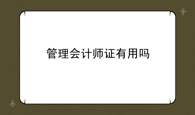 管理会计师证有用吗