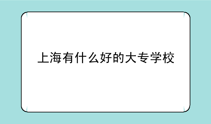 上海有什么好的大专学校