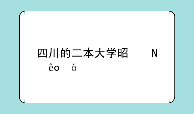 四川的二本大学是哪些？