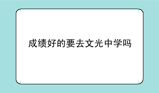 成绩好的要去文光中学吗
