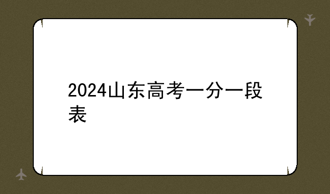 2024山东高考一分一段表