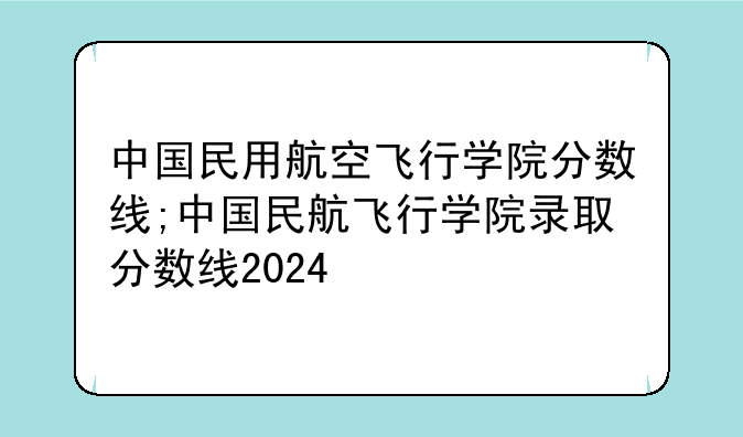 中国民用航空飞行学院分数线;中国民航飞行学院录取分数线2024