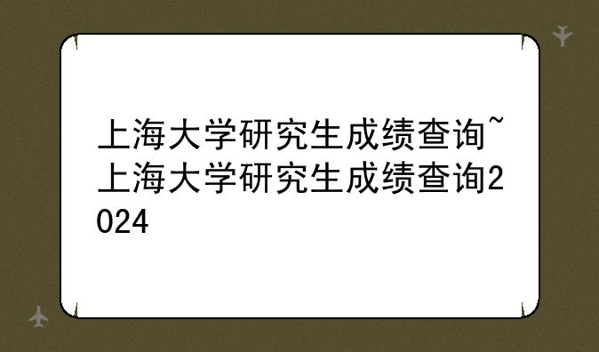 上海大学研究生成绩查询~上海大学研究生成绩查询2024